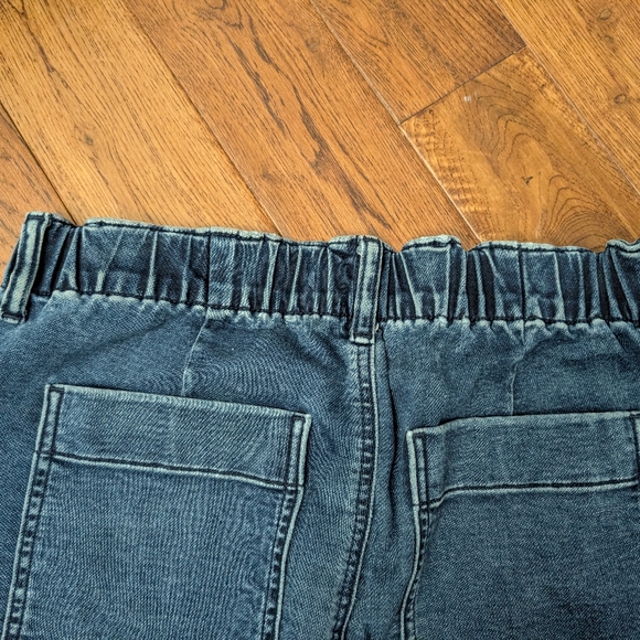 EUC J. Crew Utility Denim Jogger Pants Ladies Size 30 Elastic & Button Zip Waist - Picture 4 of 11